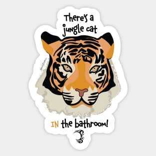 Jungle Cat In The Bathroom Sticker